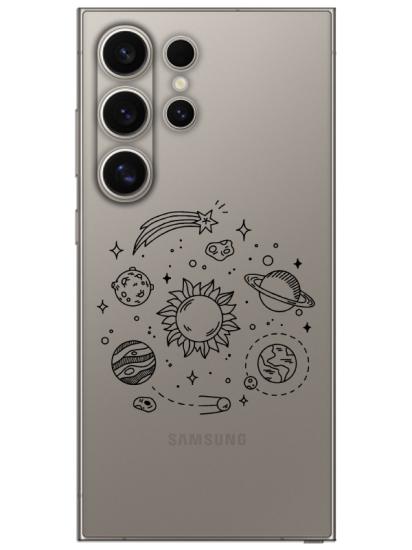 Samsung S24 Ultra Gezegen Şeffaf Telefon Kılıfı