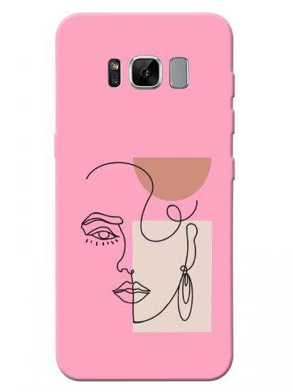 Samsung S8 Plus Women Art Pembe Telefon Kılıfı