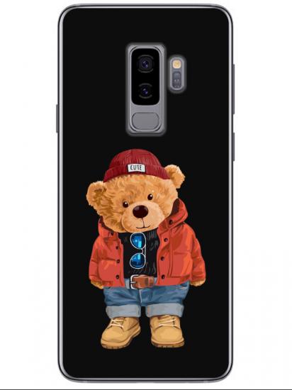 Samsung S9 Teddy Bear Siyah Telefon Kılıfı
