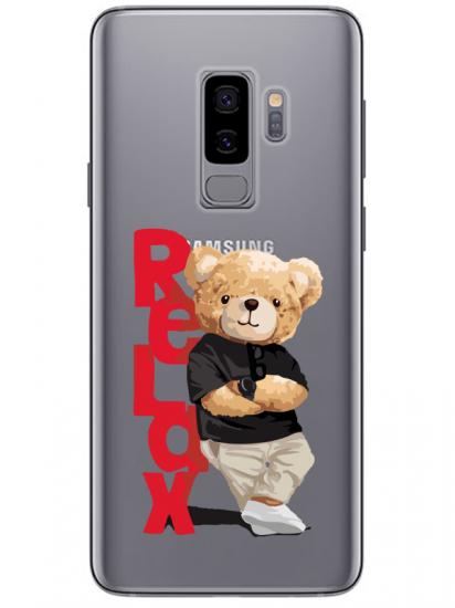 Samsung S9 Teddy Bear Relax Şeffaf Telefon Kılıfı
