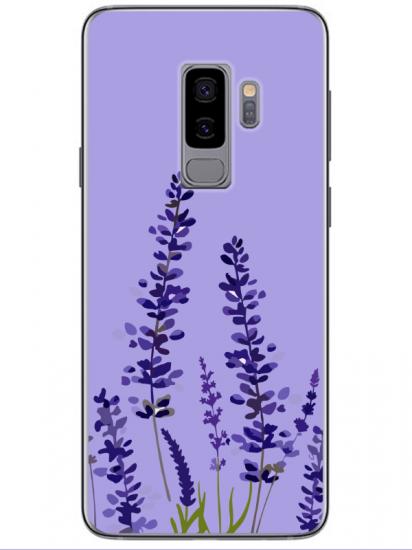 Samsung S9 Lavanta Desenli Lila Telefon Kılıfı