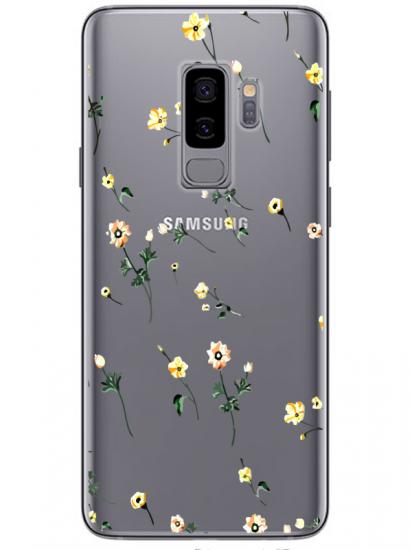 Samsung S9 Çiçekli Şeffaf Telefon Kılıfı