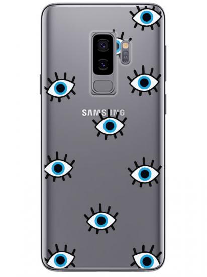 Samsung S9 Nazar Gözler Şeffaf Telefon Kılıfı