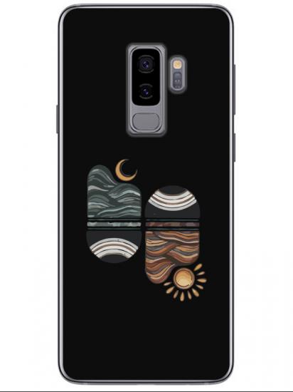 Samsung S9 Sunset Wave Siyah Telefon Kılıfı