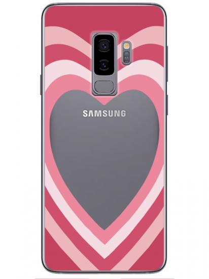 Samsung S9 Plus Estetik Kalp Şeffaf Telefon Kılıfı