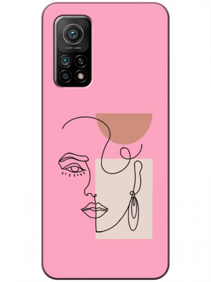 Xiaomi Mi 10T Women Art Pembe Telefon Kılıfı