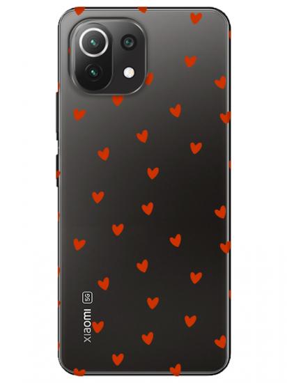 Xiaomi Mi 11 Lite Minik Kalpler Şeffaf Telefon Kılıfı