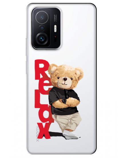 Xiaomi Mi 11T Teddy Bear Relax Şeffaf Telefon Kılıfı