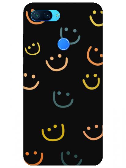 Xiaomi Mi 8 Lite Emoji Gülen Yüz Siyah Telefon Kılıfı