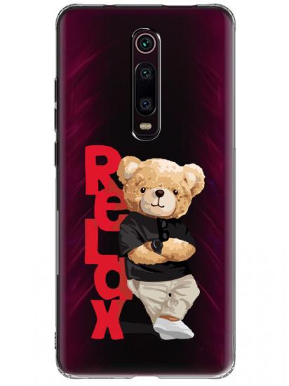 Xiaomi Mi 9T Teddy Bear Relax Şeffaf Telefon Kılıfı