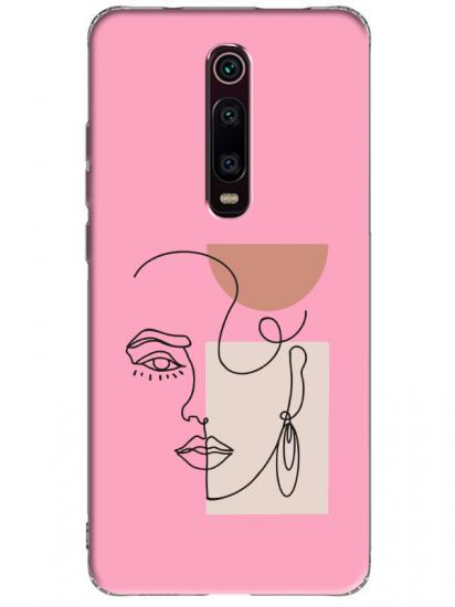 Xiaomi Mi 9T Women Art Pembe Telefon Kılıfı