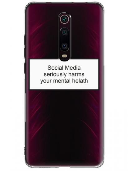 Xiaomi Mi 9T Social Media Şeffaf Telefon Kılıfı