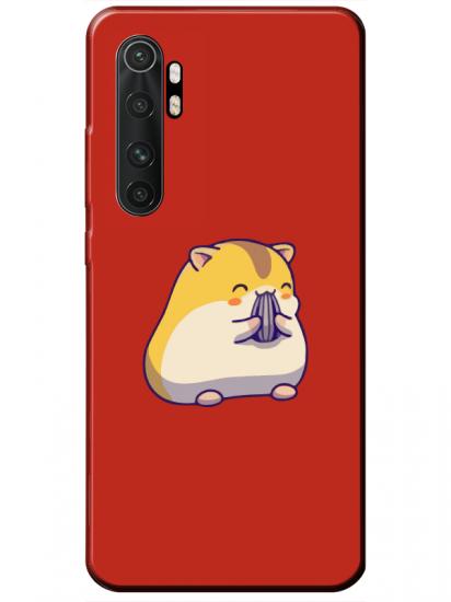Xiaomi Mi Note 10 Lite Sevimli Hamster Kırmızı Telefon Kılıfı