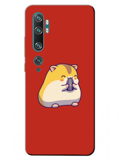 Xiaomi Mi Note 10 Pro Sevimli Hamster Kırmızı Telefon Kılıfı