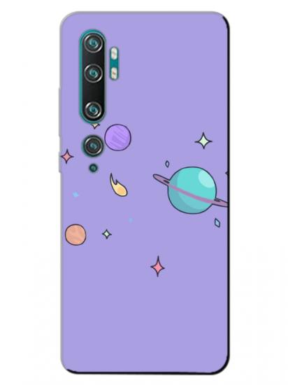 Xiaomi Mi Note 10 Pro Gezegen Tasarım Lila Telefon Kılıfı