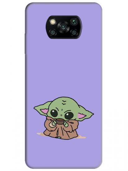 Poco X3 NFC Baby Yoda Lila Telefon Kılıfı