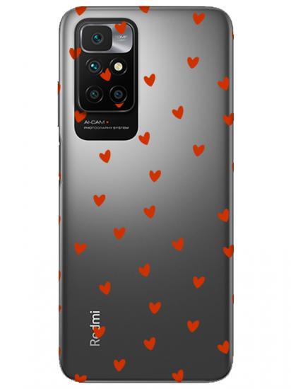 Redmi 10 Minik Kalpler Şeffaf Telefon Kılıfı