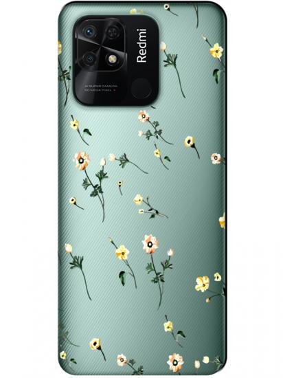 Redmi 10C Çiçekli Şeffaf Telefon Kılıfı