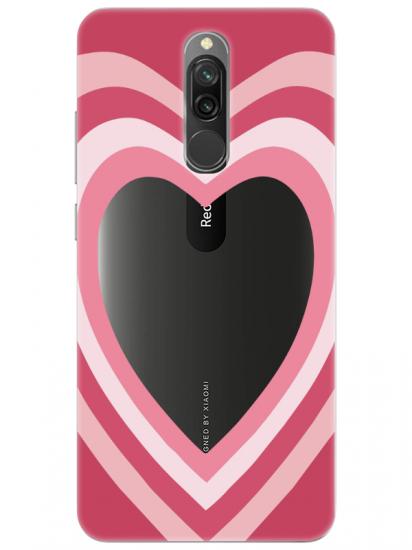Redmi 8 Estetik Kalp Şeffaf Telefon Kılıfı