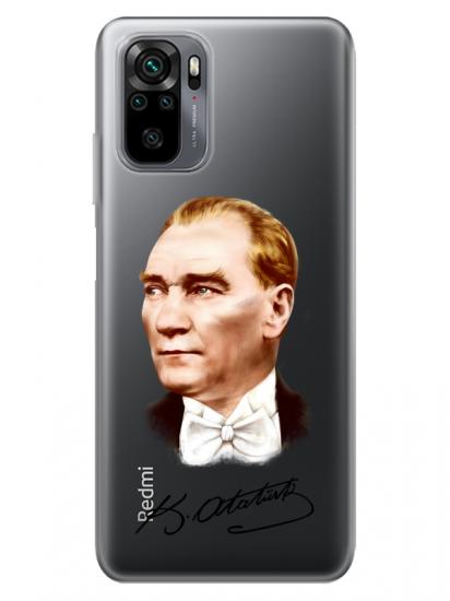 Redmi Note 10 Atatürk İmzalı Şeffaf Telefon Kılıfı