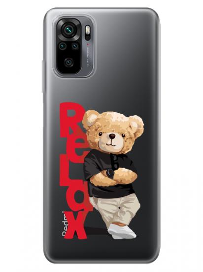 Redmi Note 10 Teddy Bear Relax Şeffaf Telefon Kılıfı