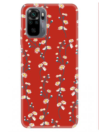 Redmi Note 10 Papatya Sarmaşığı Kırmızı Telefon Kılıfı