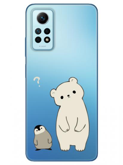 Redmi Note 12 Pro Penguen Ve Ayıcık Şeffaf Telefon Kılıfı