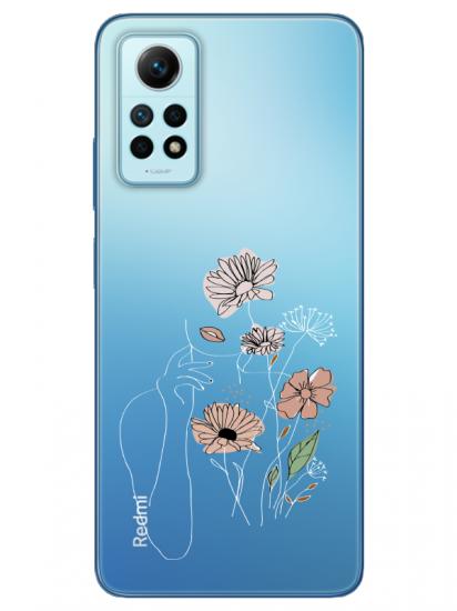 Redmi Note 12 Pro Kadın Çiçek Şeffaf Telefon Kılıfı