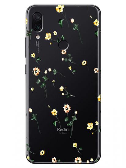 Redmi Note 7 Çiçekli Şeffaf Telefon Kılıfı
