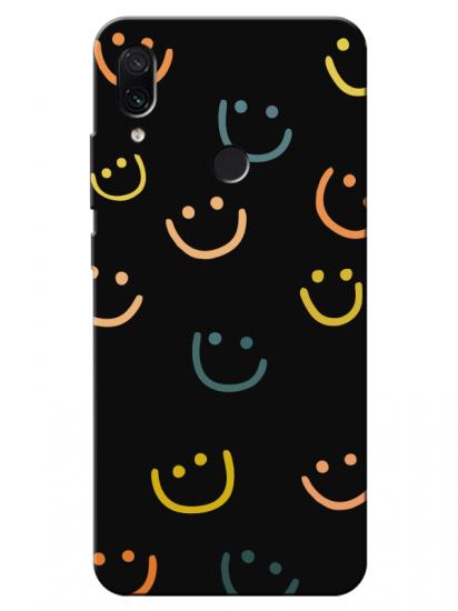 Redmi Note 7 Emoji Gülen Yüz Siyah Telefon Kılıfı