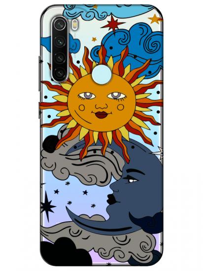 Redmi Note 8 Güneş ve Ay Şeffaf Telefon Kılıfı