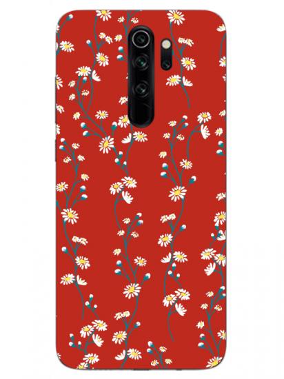 Redmi Note 8 Pro Papatya Sarmaşığı Kırmızı Telefon Kılıfı