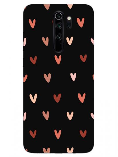 Redmi Note 8 Pro Kalp Desen Siyah Telefon Kılıfı