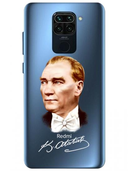 Redmi Note 9 Atatürk İmzalı Şeffaf Telefon Kılıfı