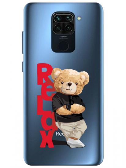Redmi Note 9 Teddy Bear Relax Şeffaf Telefon Kılıfı