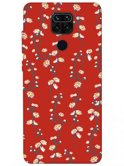 Redmi Note 9 Papatya Sarmaşığı Kırmızı Telefon Kılıfı