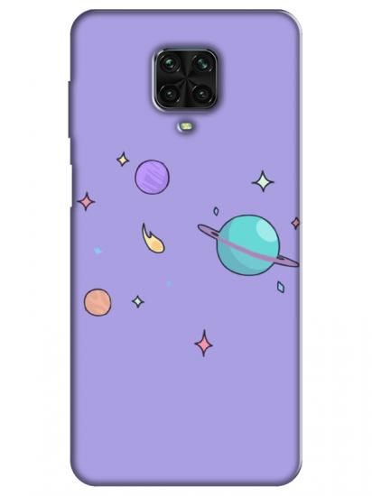 Redmi Note 9S Gezegen Tasarım Lila Telefon Kılıfı