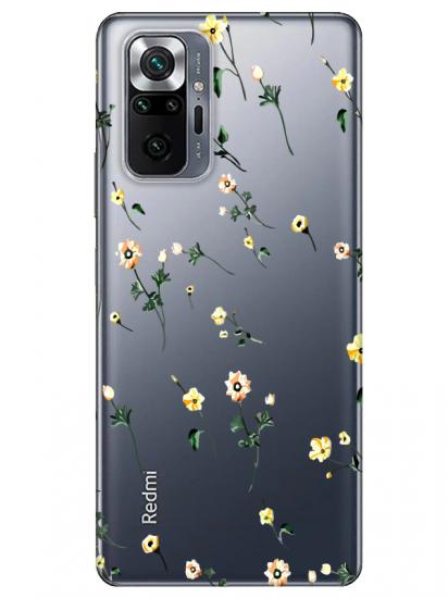 Redmi Note 10 Pro Çiçekli Şeffaf Telefon Kılıfı
