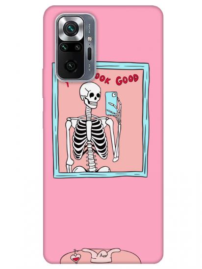Redmi Note 10 Pro You Look Good İskelet Pembe Telefon Kılıfı