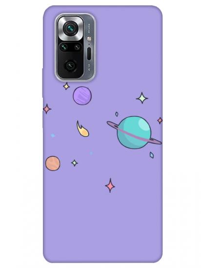 Redmi Note 10 Pro Gezegen Tasarım Lila Telefon Kılıfı